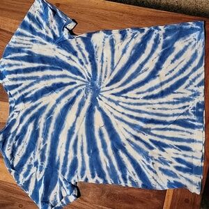 Hanna Andersson Blue and White Tie-Dye Shirt